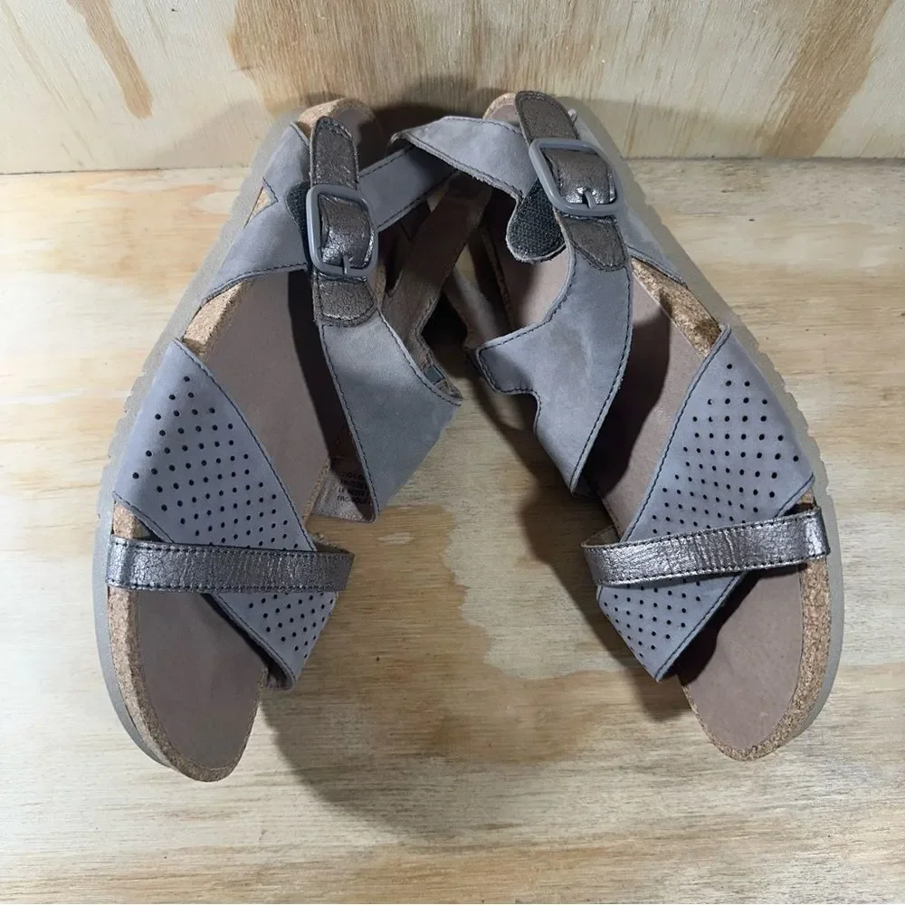 Earth Linden Laguna Gray Leather Sandals Women’s Size 9.5